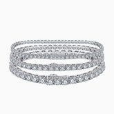 Pulsera de tenis de plata esterlina rodiada con circonitas cúbicas heladas